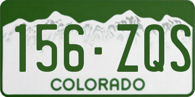 CO license plate 156ZQS