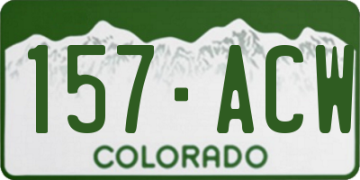 CO license plate 157ACW