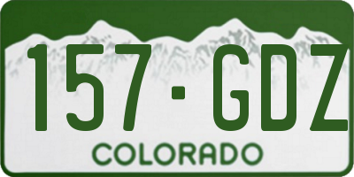 CO license plate 157GDZ