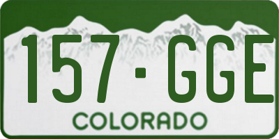 CO license plate 157GGE