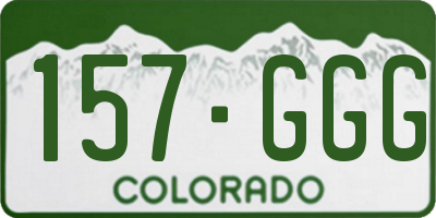 CO license plate 157GGG