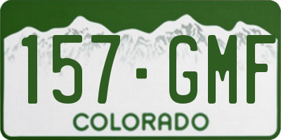 CO license plate 157GMF