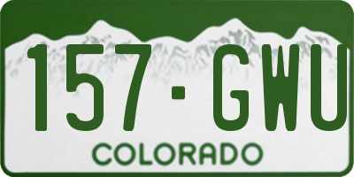 CO license plate 157GWU