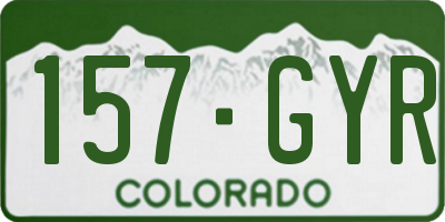 CO license plate 157GYR