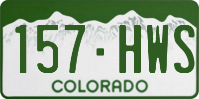 CO license plate 157HWS