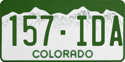CO license plate 157IDA