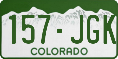 CO license plate 157JGK