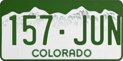 CO license plate 157JUN