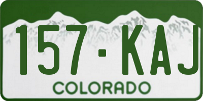 CO license plate 157KAJ