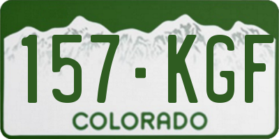 CO license plate 157KGF
