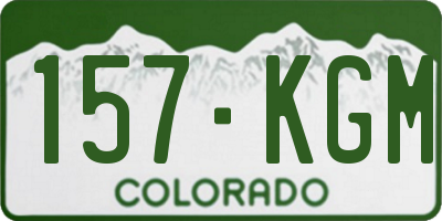 CO license plate 157KGM