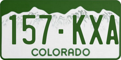 CO license plate 157KXA