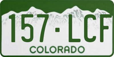 CO license plate 157LCF