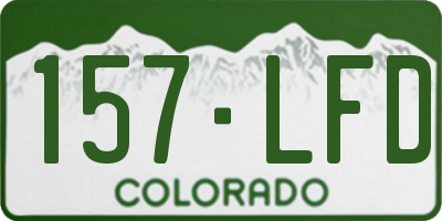 CO license plate 157LFD