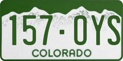 CO license plate 157OYS