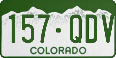 CO license plate 157QDV