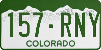CO license plate 157RNY