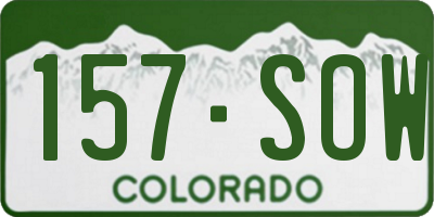 CO license plate 157SOW