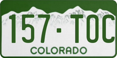 CO license plate 157TOC