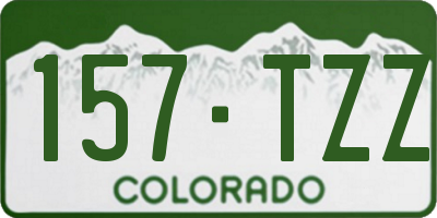 CO license plate 157TZZ