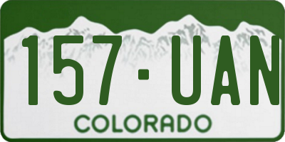 CO license plate 157UAN