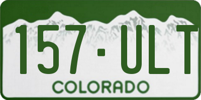CO license plate 157ULT