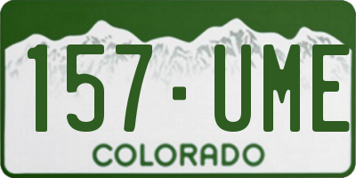 CO license plate 157UME