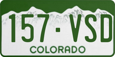 CO license plate 157VSD