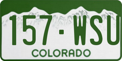 CO license plate 157WSU