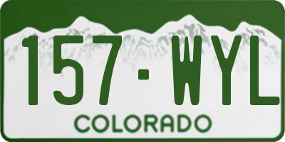 CO license plate 157WYL