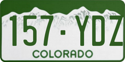CO license plate 157YDZ