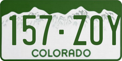 CO license plate 157ZOY