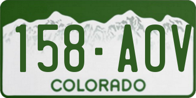 CO license plate 158AOV