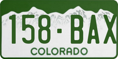 CO license plate 158BAX