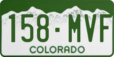 CO license plate 158MVF