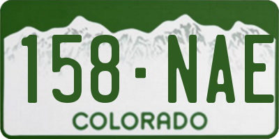 CO license plate 158NAE