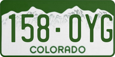 CO license plate 158OYG