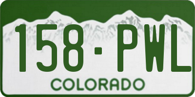 CO license plate 158PWL