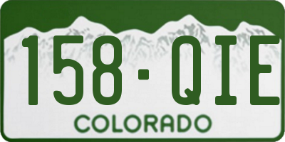 CO license plate 158QIE