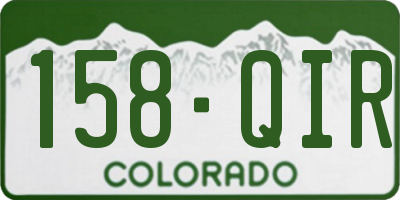 CO license plate 158QIR