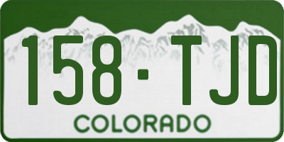 CO license plate 158TJD