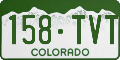 CO license plate 158TVT