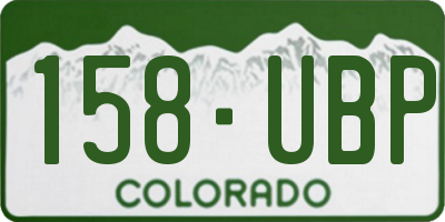 CO license plate 158UBP
