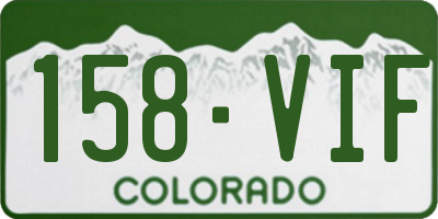 CO license plate 158VIF