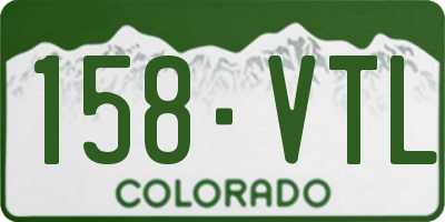 CO license plate 158VTL