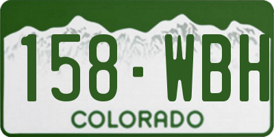 CO license plate 158WBH