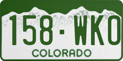 CO license plate 158WKO