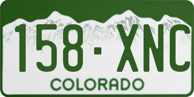 CO license plate 158XNC