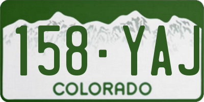 CO license plate 158YAJ