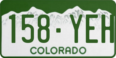CO license plate 158YEH
